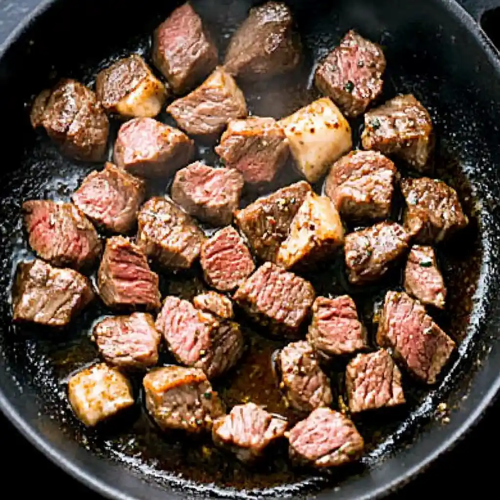 Garlic Butter Steak Bites step by step