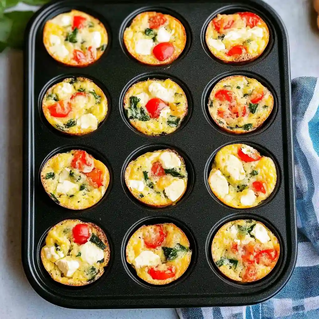 Mediterranean Egg Muffins step by step
