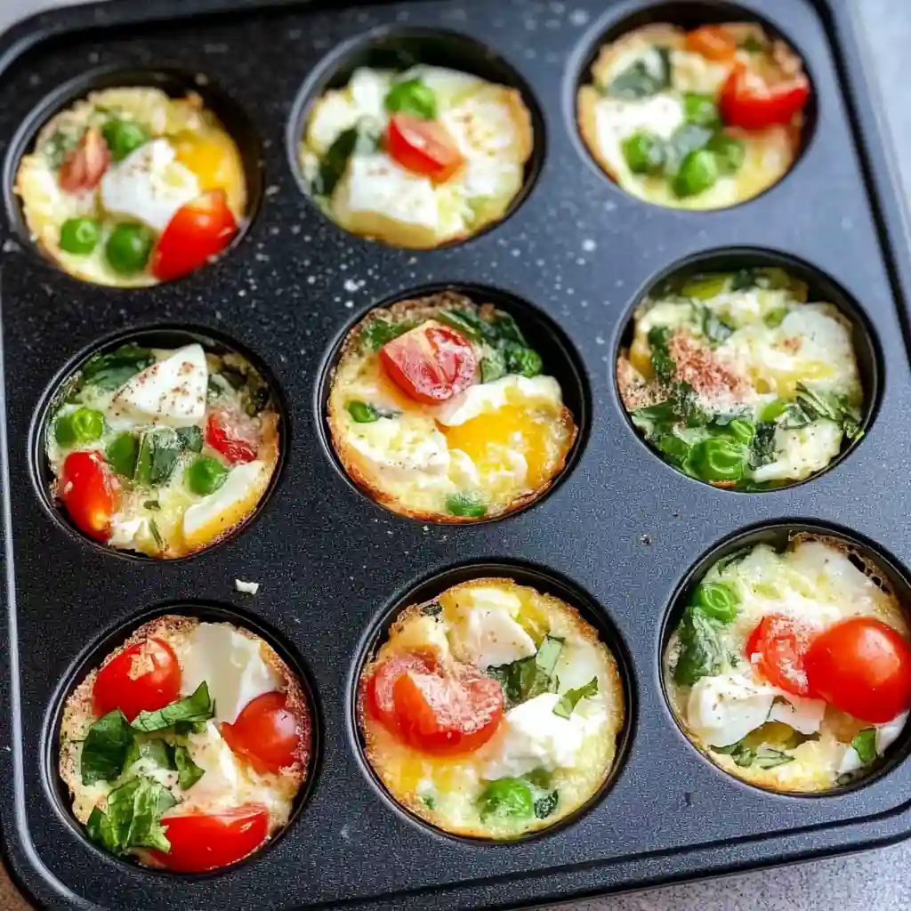 Mediterranean Egg Muffins step by step