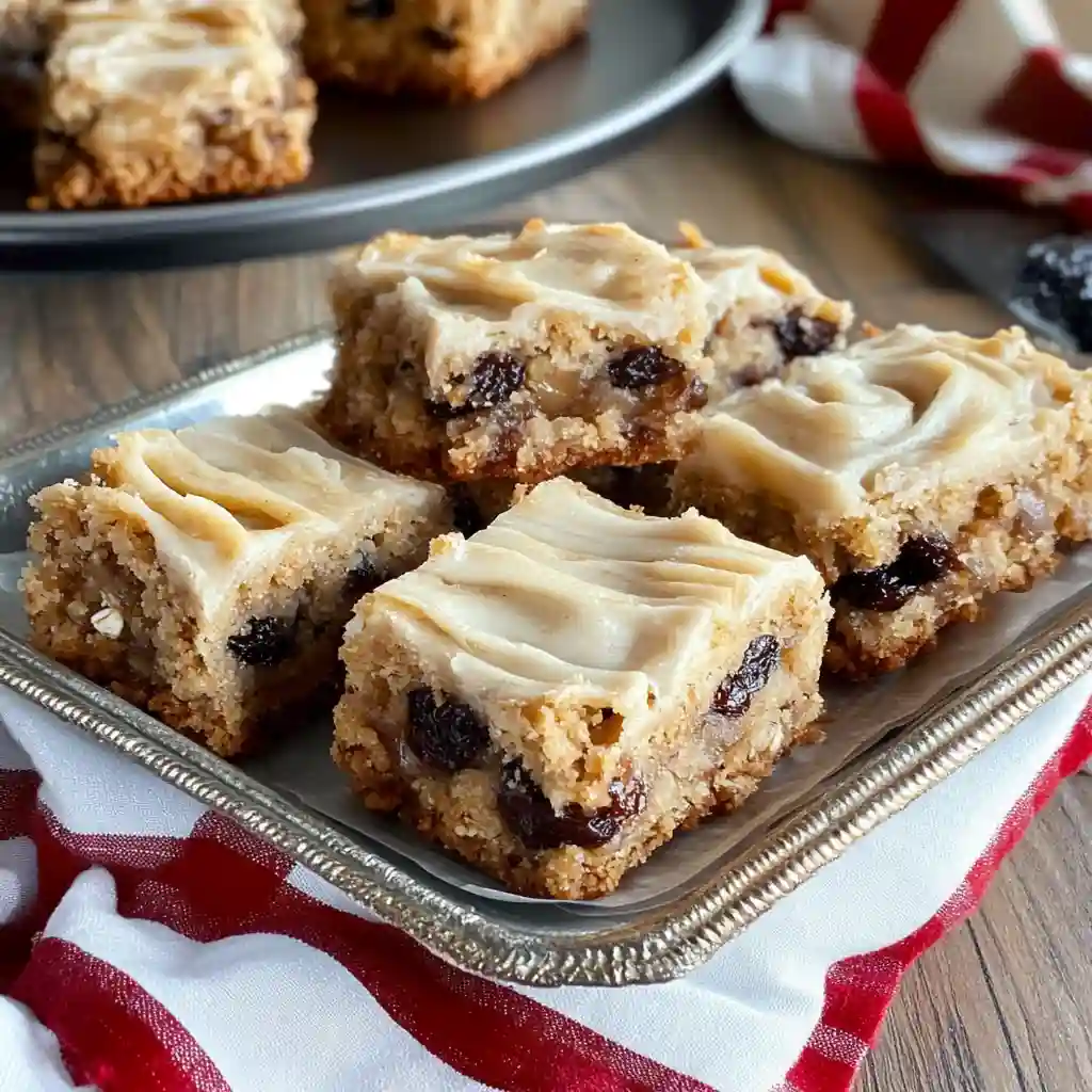 Oatmeal Raisin Cookie Bars step by step recipe
