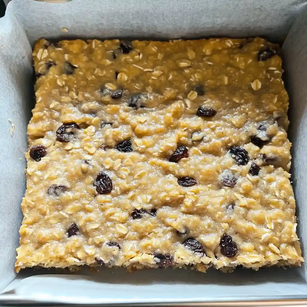 Oatmeal Raisin Cookie Bars step by step recipe