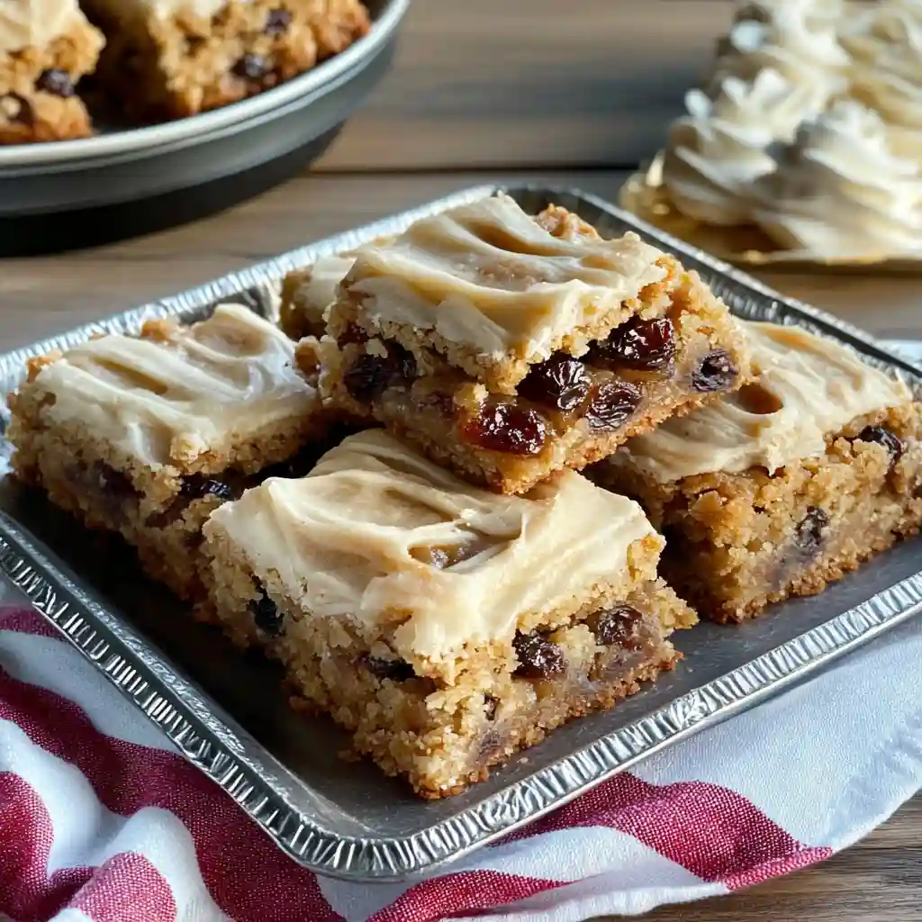 Oatmeal Raisin Cookie Bars step by step recipe