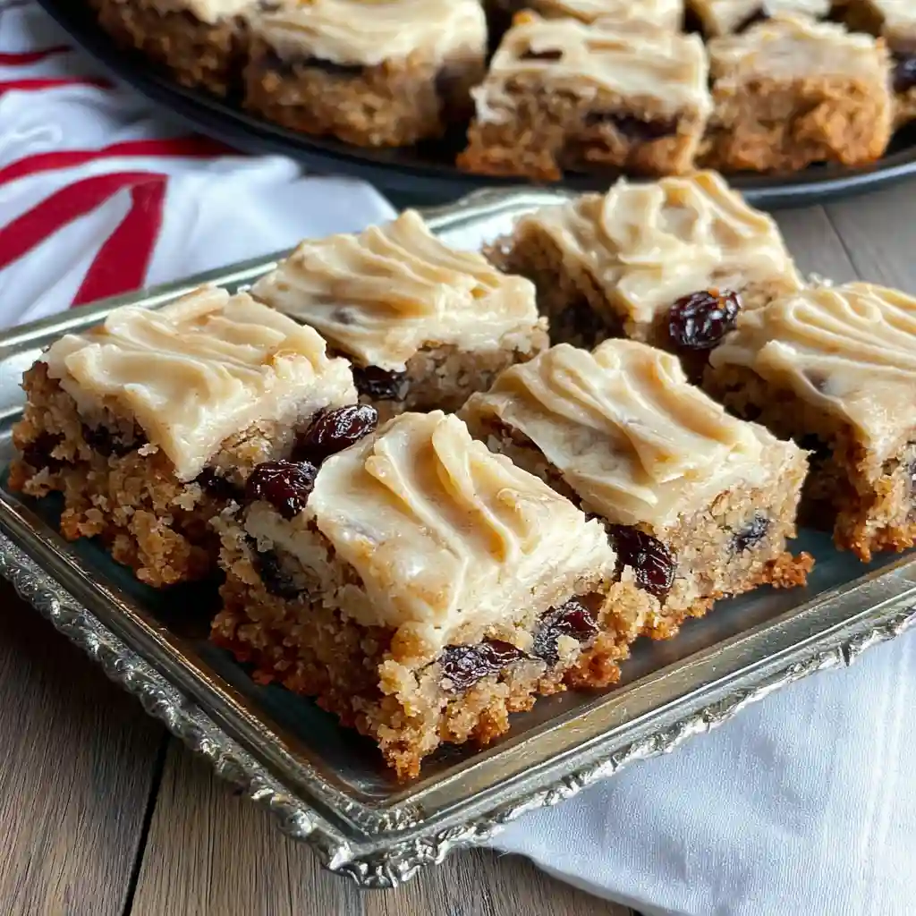Oatmeal Raisin Cookie Bars step by step recipe