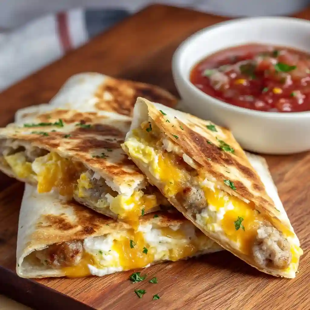 Mini Chicken Sausage Breakfast Quesadillas