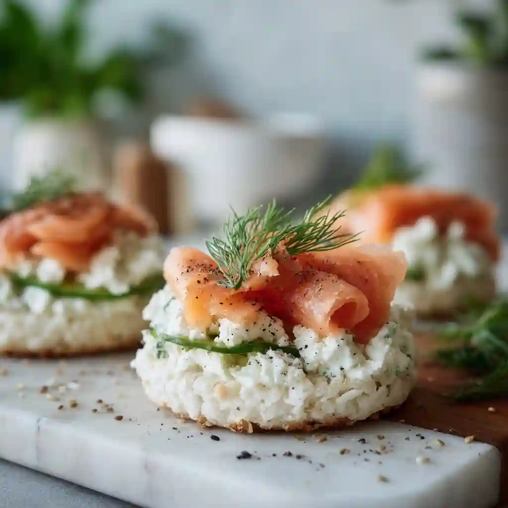 Smoked Salmon & Herbed Cottage Cheese Rice Cake