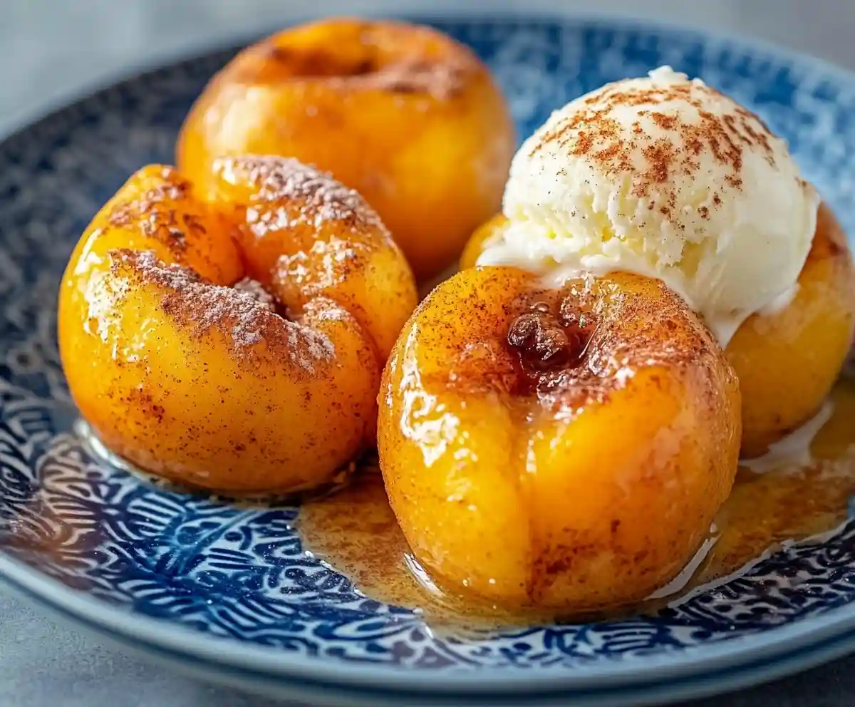 Cinnamon Sugar Baked Peaches in 30 Minutes