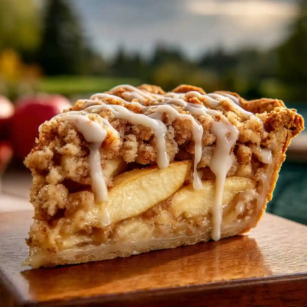 Apple Crumb Cake with Cinnamon Apple Drizzle