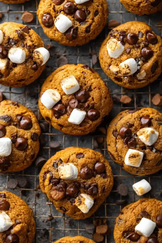 pumpkin s’mores cookies