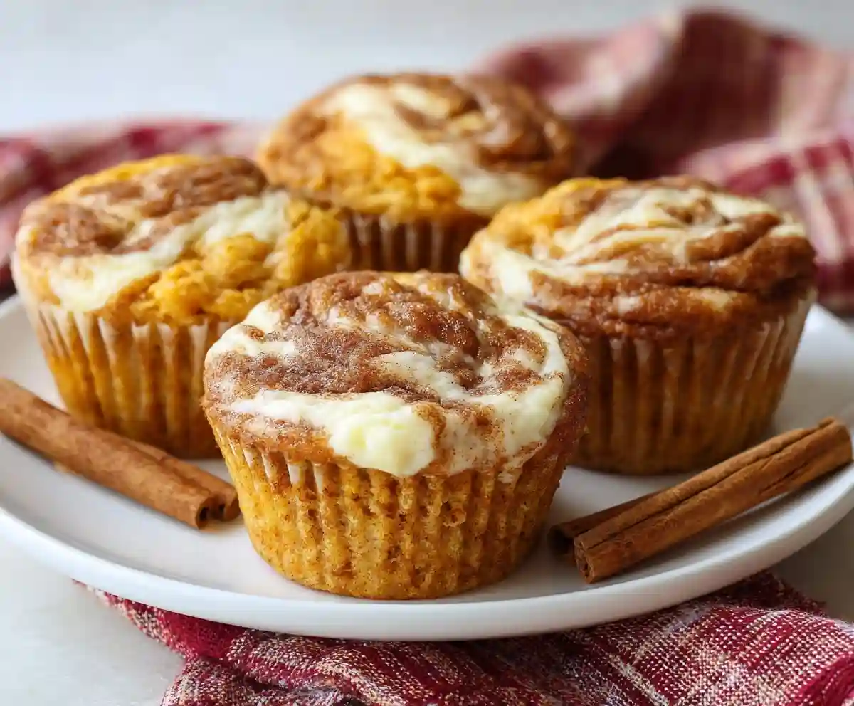 Pumpkin Cream Cheese Swirl Muffins