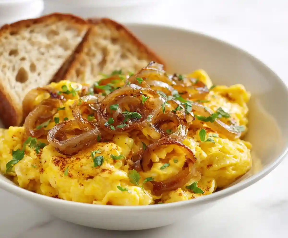 Homemade Eggs with Caramelized Onions