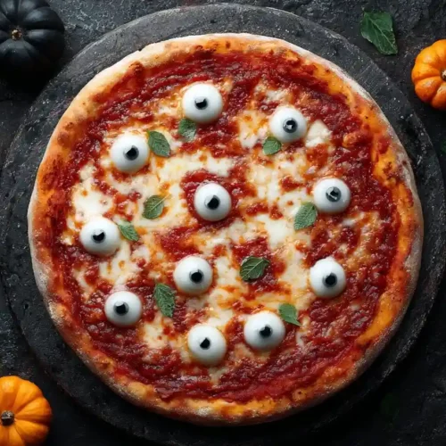 monster eyeball pizza