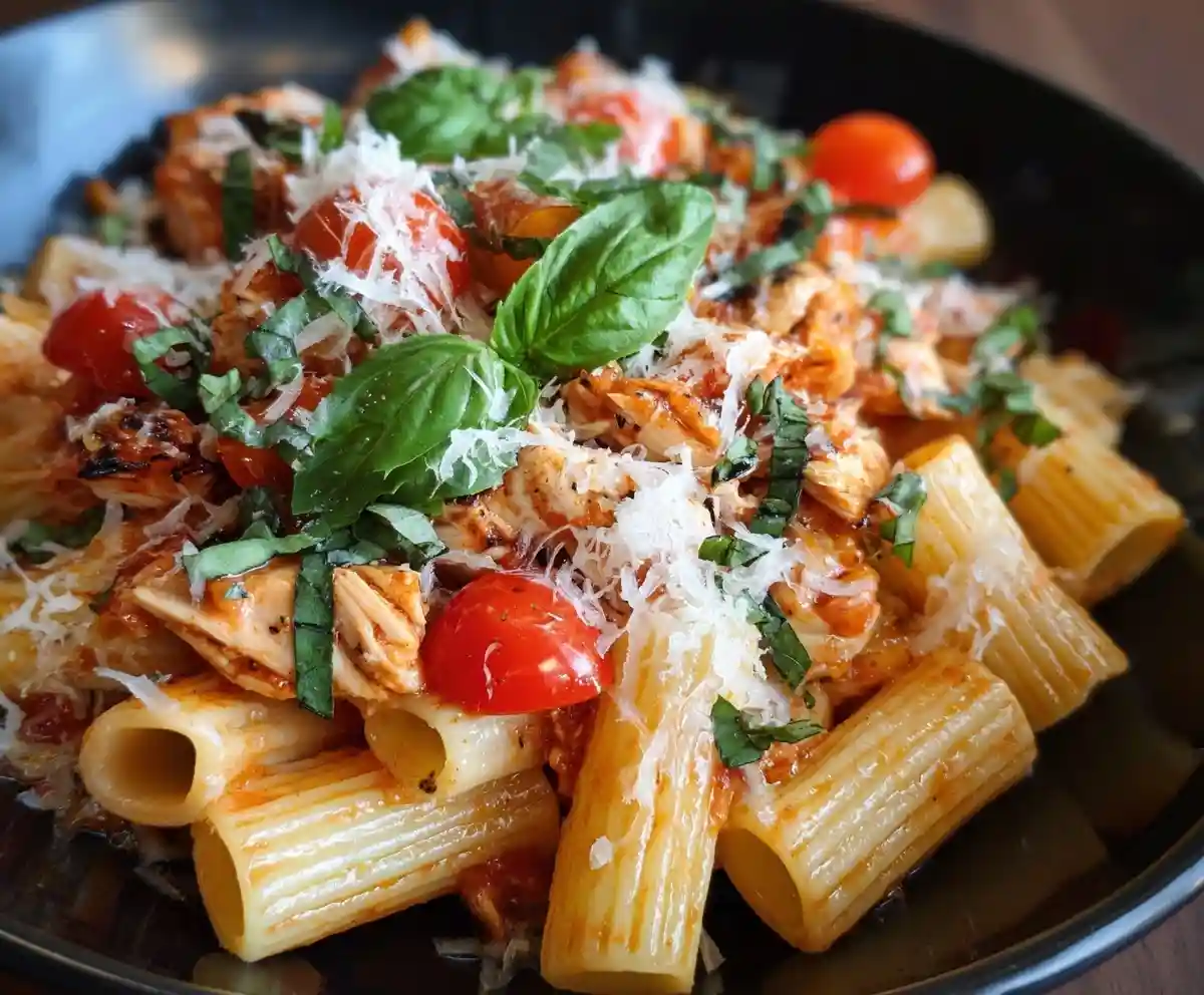 Simple Tomato Basil Chicken Pasta