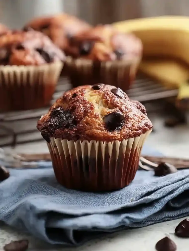 Banana Chocolate Chip Muffins with Cottage Cheese