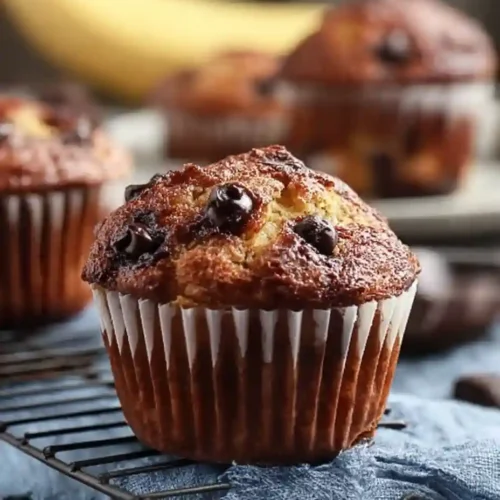 Banana Chocolate Chip Muffins with Cottage Cheese