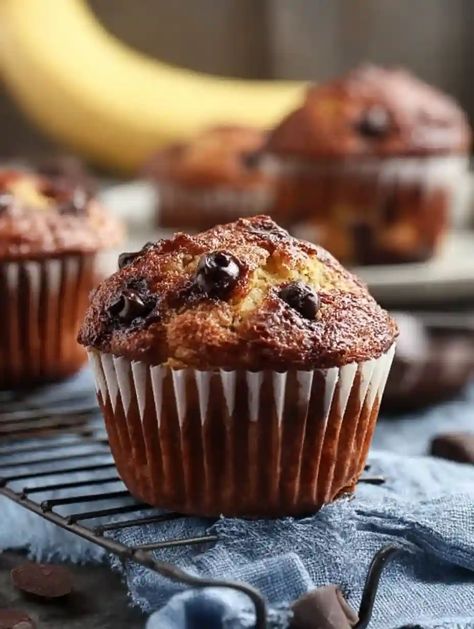 Banana Chocolate Chip Muffins with Cottage Cheese