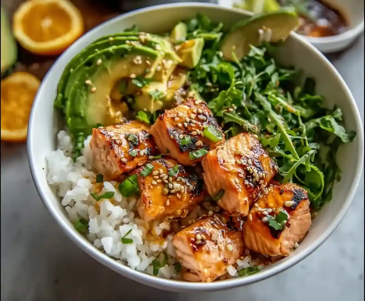 Healthy Sweet Chili Salmon Bowl Recipe