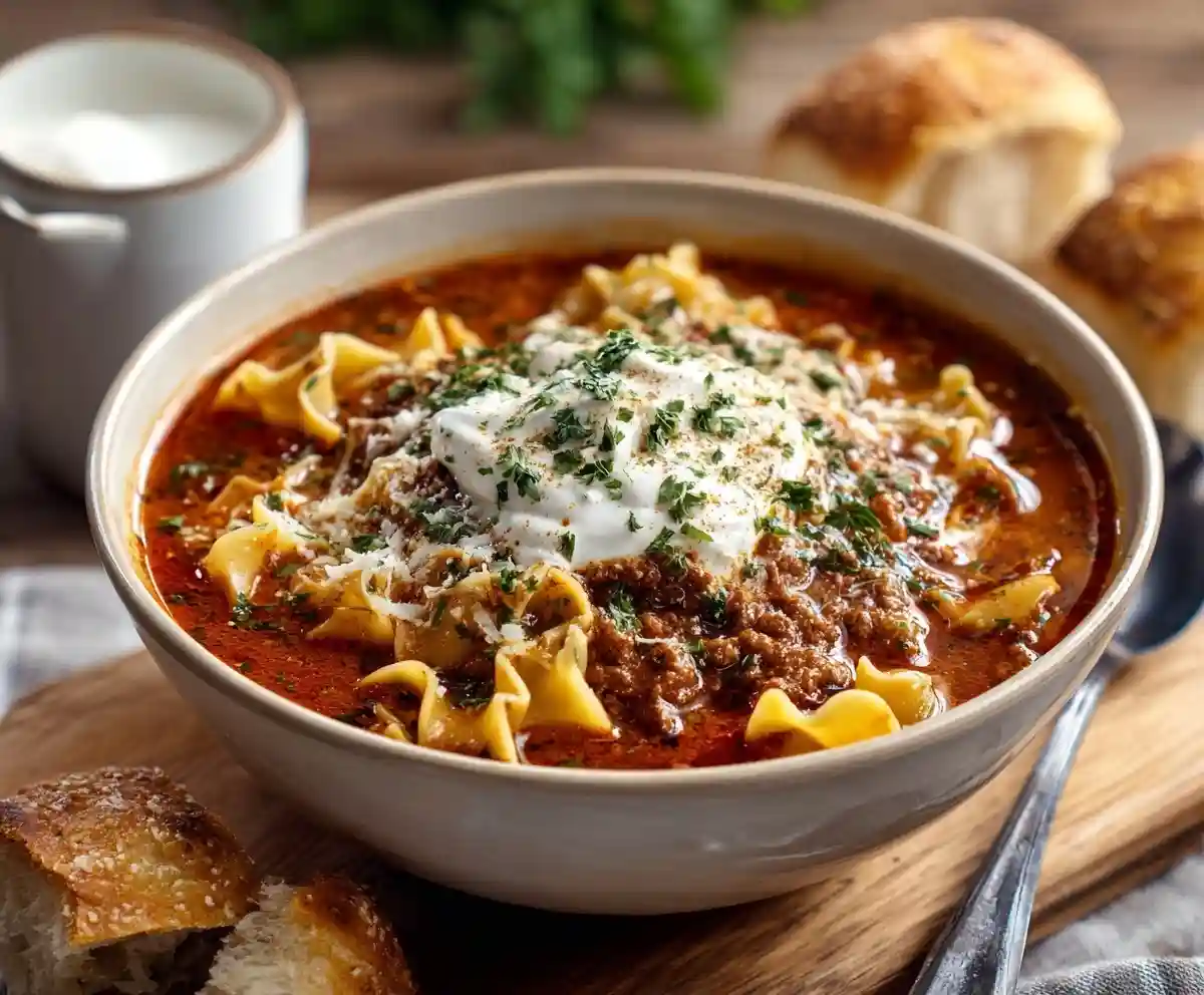 Hearty Lasagna Soup with Bow Tie Pasta
