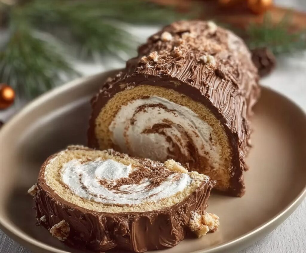 Angel Food Yule Log