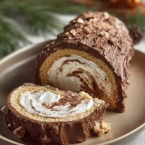 Angel Food Yule Log