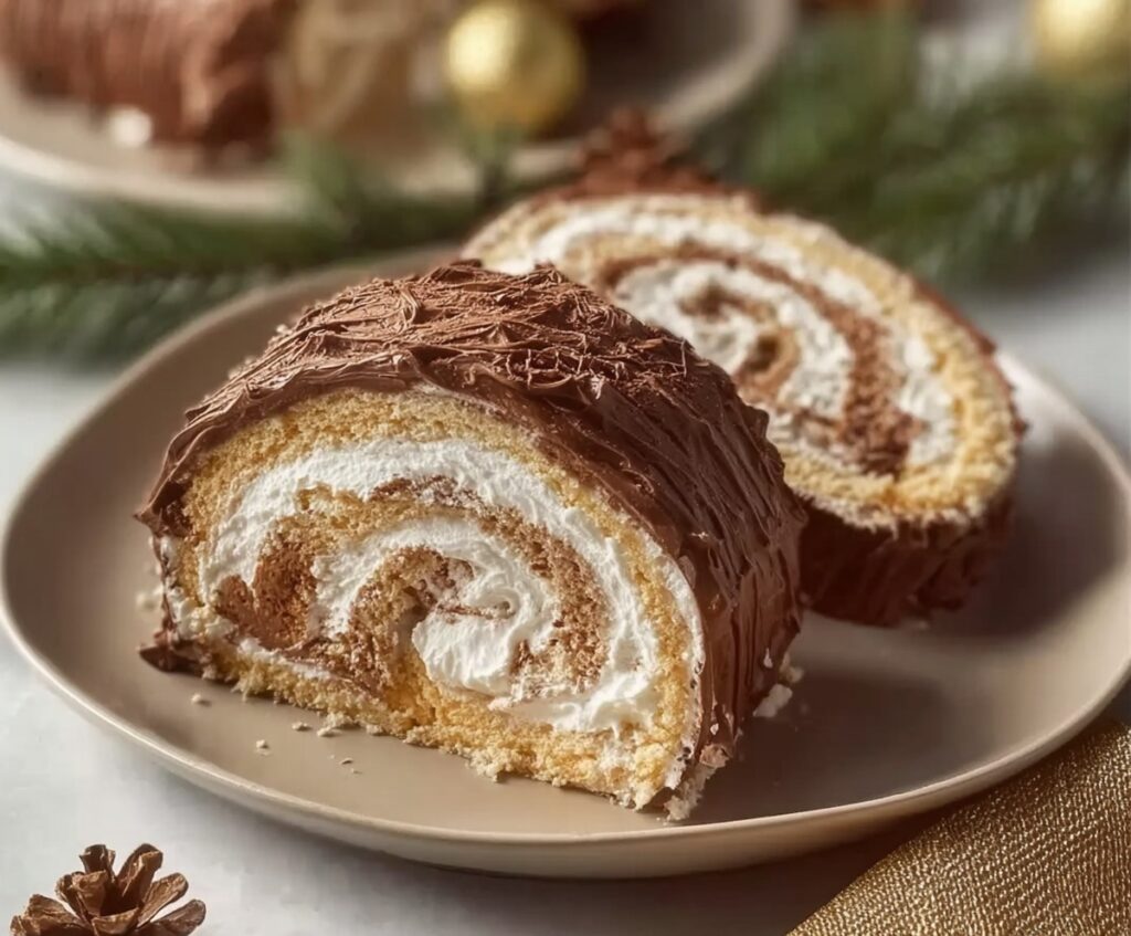 Angel Food Yule Log