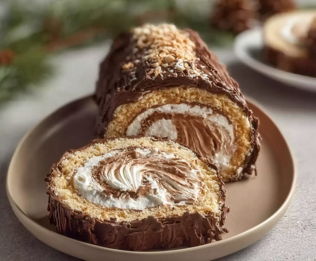 Angel Food Yule Log