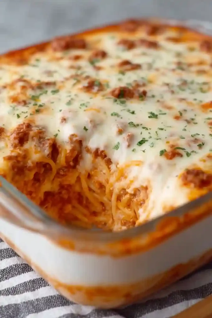 Creamy Baked Spaghetti Lasagna