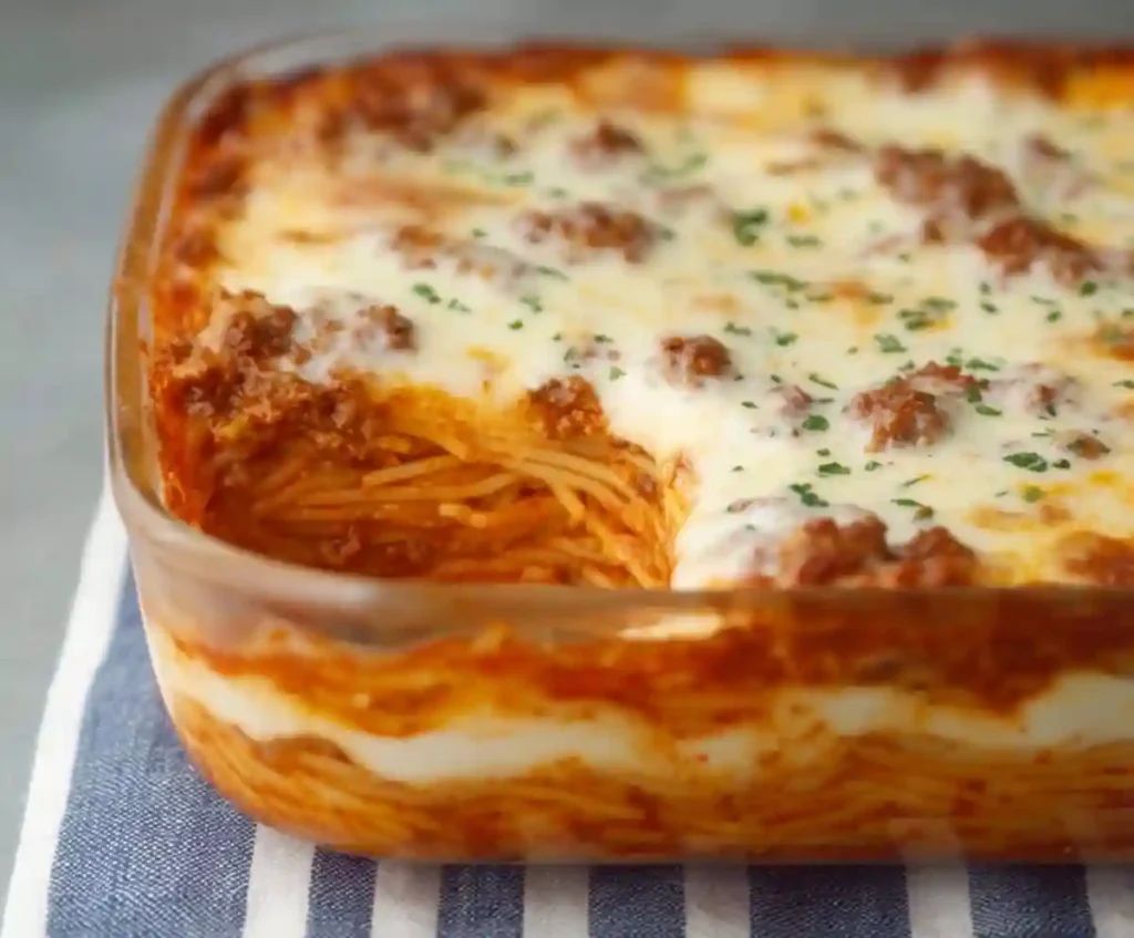 Creamy Baked Spaghetti Lasagna

