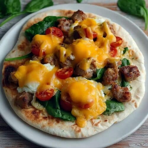 Crispy Breakfast Pita Pizza