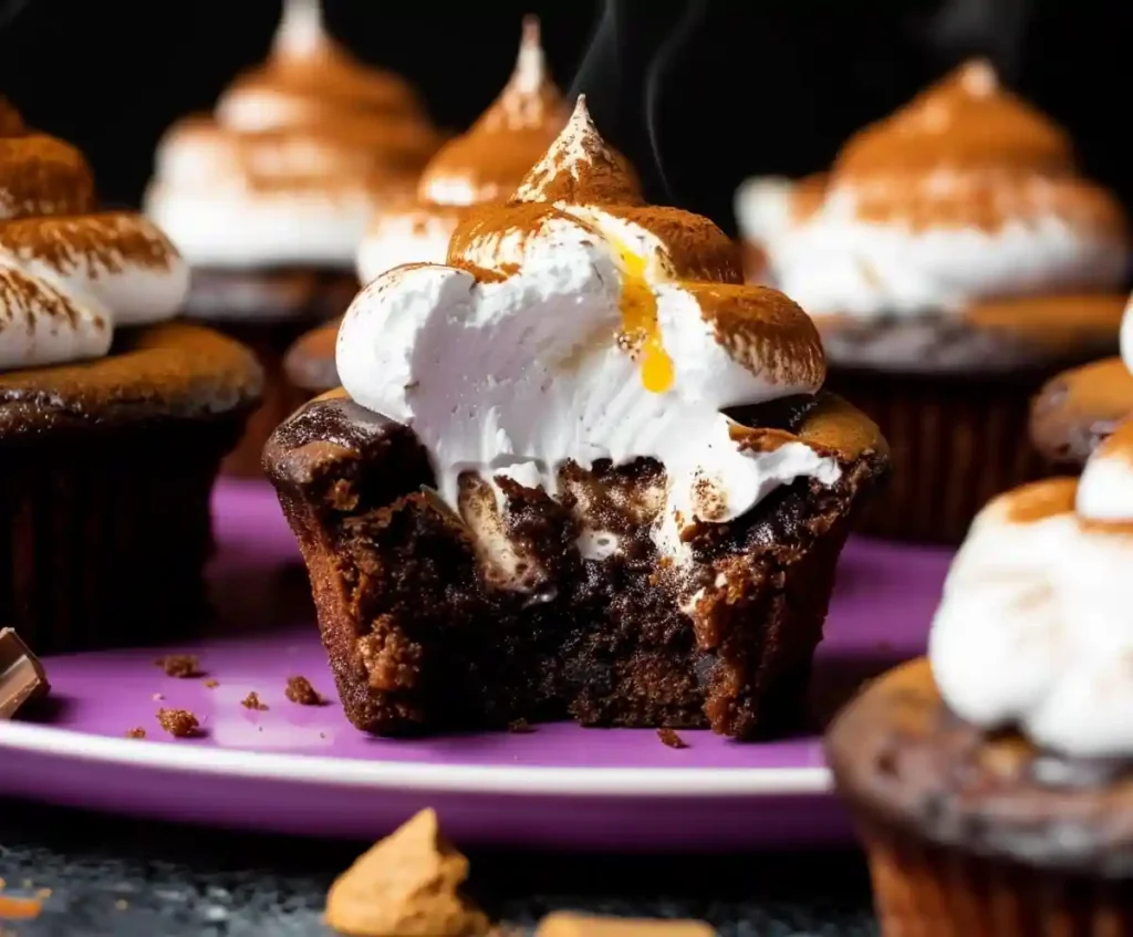 S'mores Brownie Cupcakes