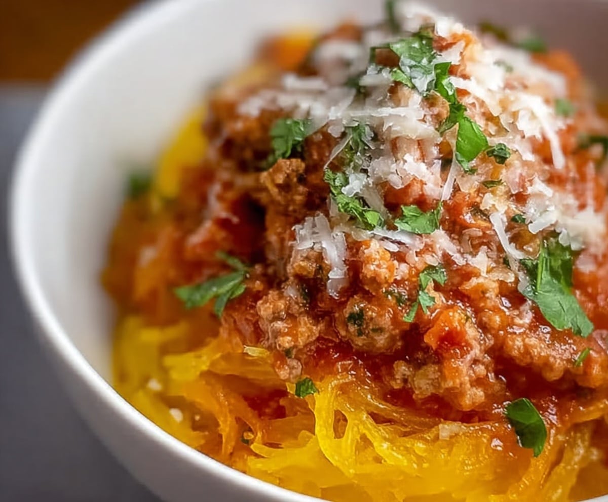 Turkey Meat Sauce Spaghetti Squash