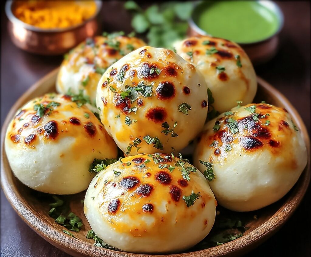 Cheesy Spiced Naan Bombs