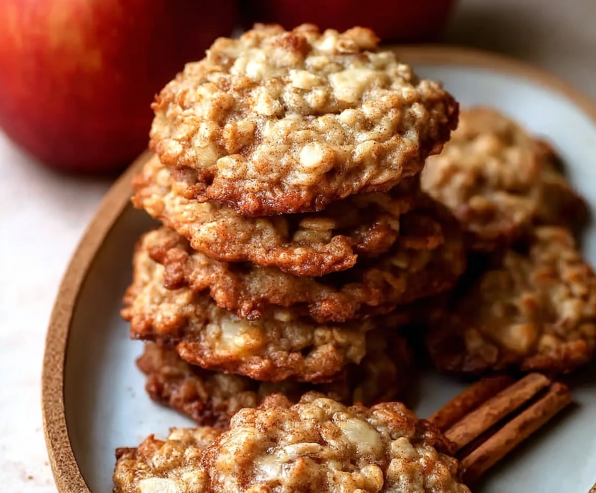Cinnamon Apple Cider Oatmeal Cookies