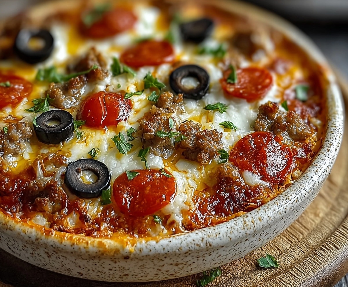 Irresistibly Cheesy Low Carb Cottage Cheese Pizza Bowl