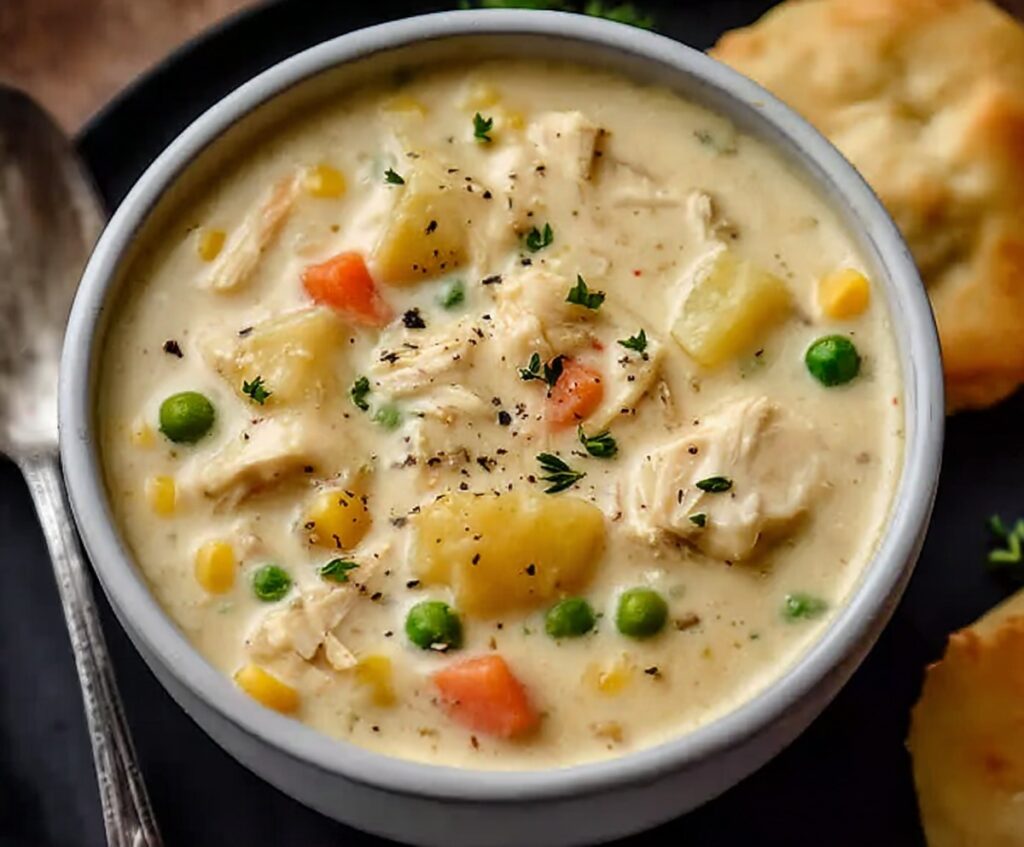 creamy chicken pot pie soup
