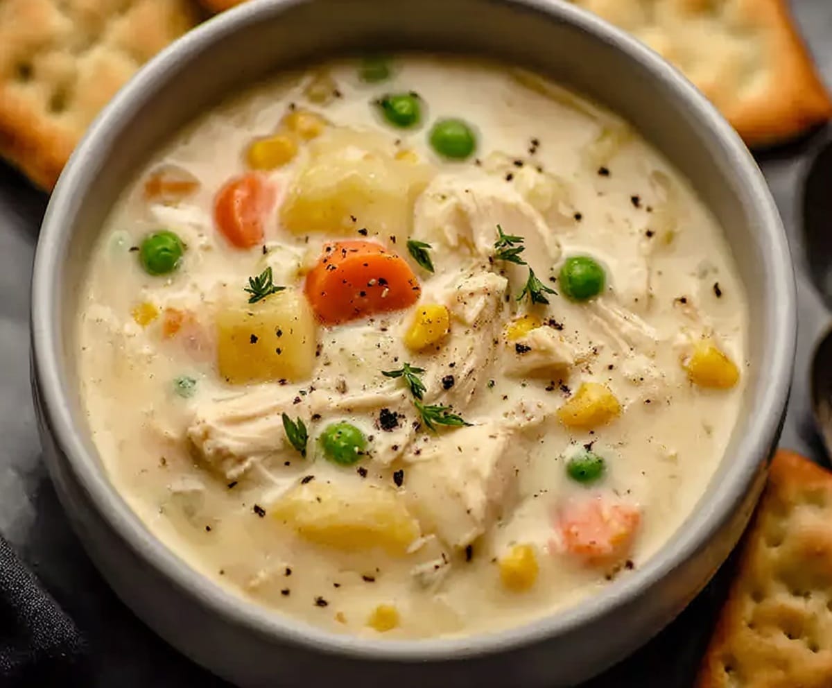 creamy chicken pot pie soup