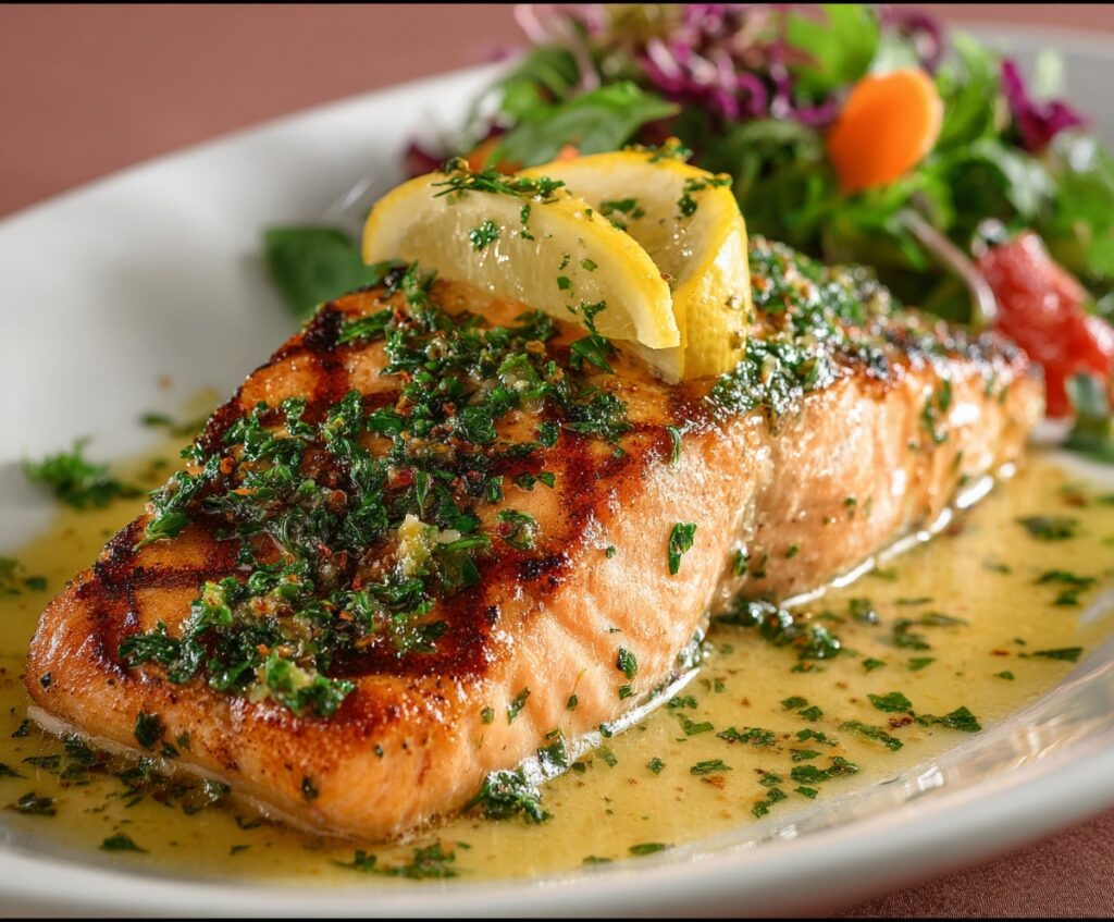 Grilled Salmon with Lemon Butter