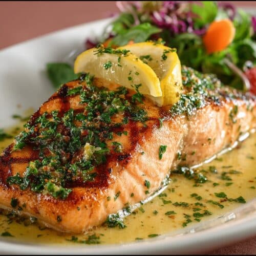 Grilled Salmon with Lemon Butter