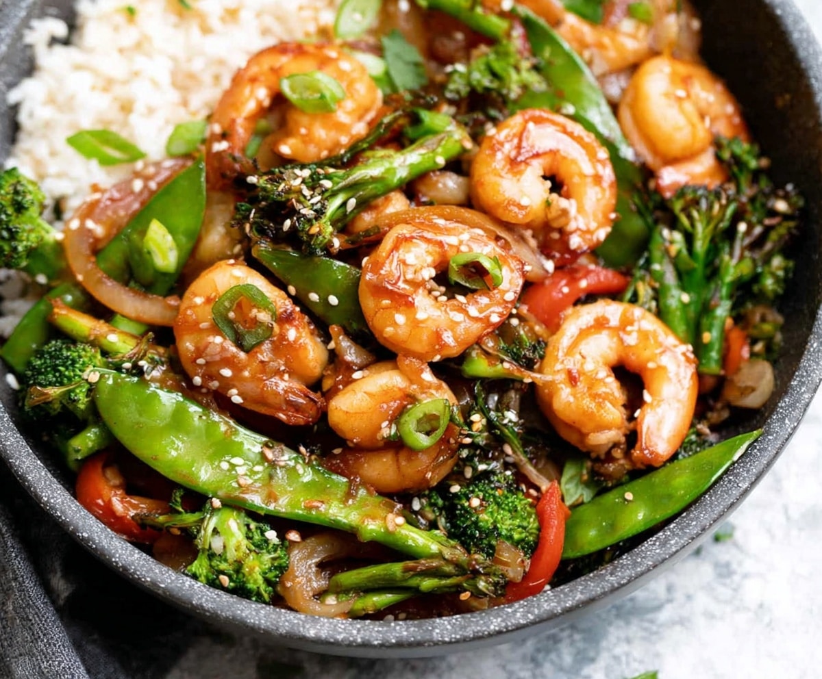 Healthy Garlic Shrimp Stir Fry