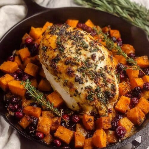 roasted turkey with sweet potatoes