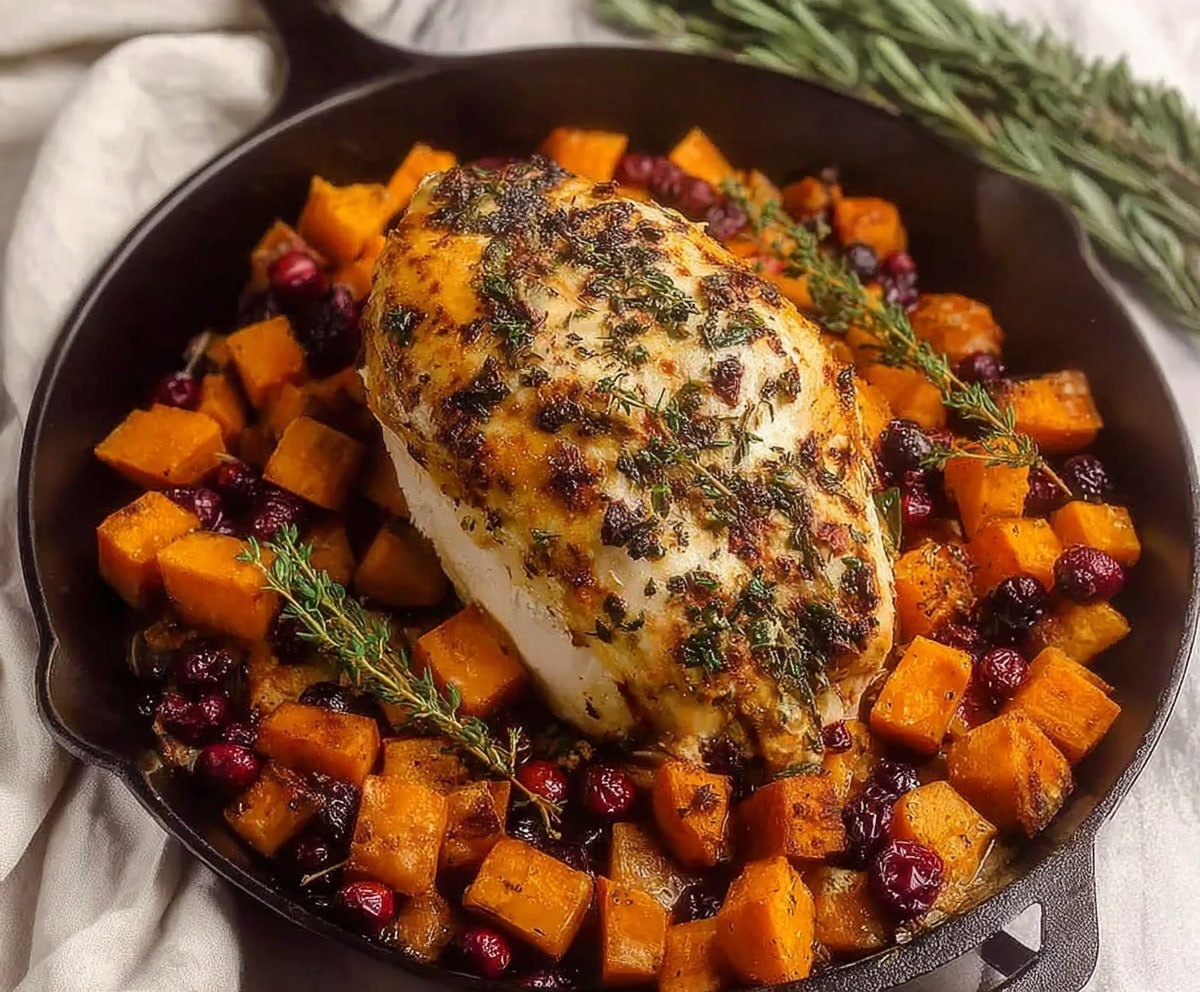 Perfect Roasted Turkey with Sweet Potatoes