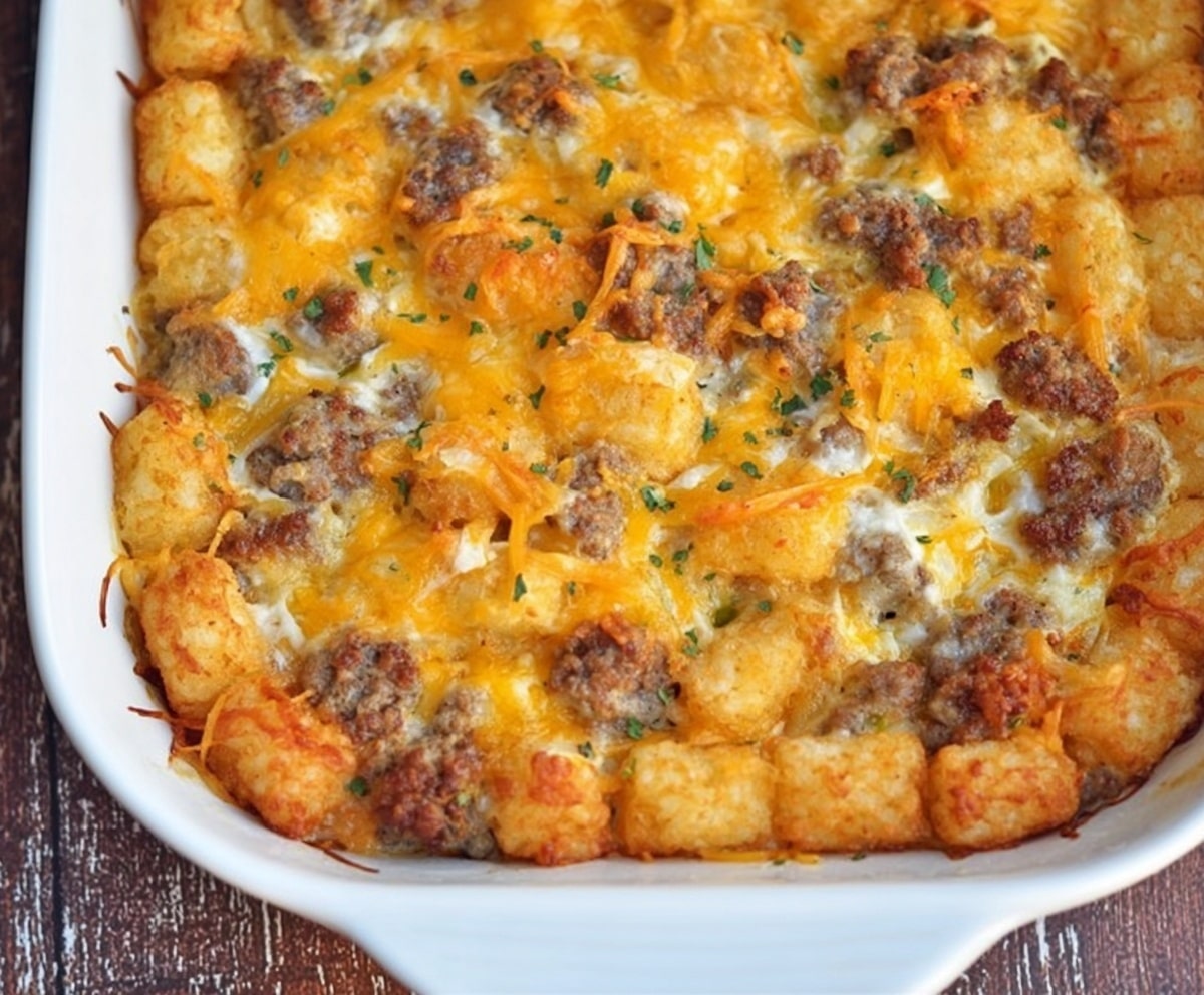 Tater Tot Sausage Breakfast Casserole