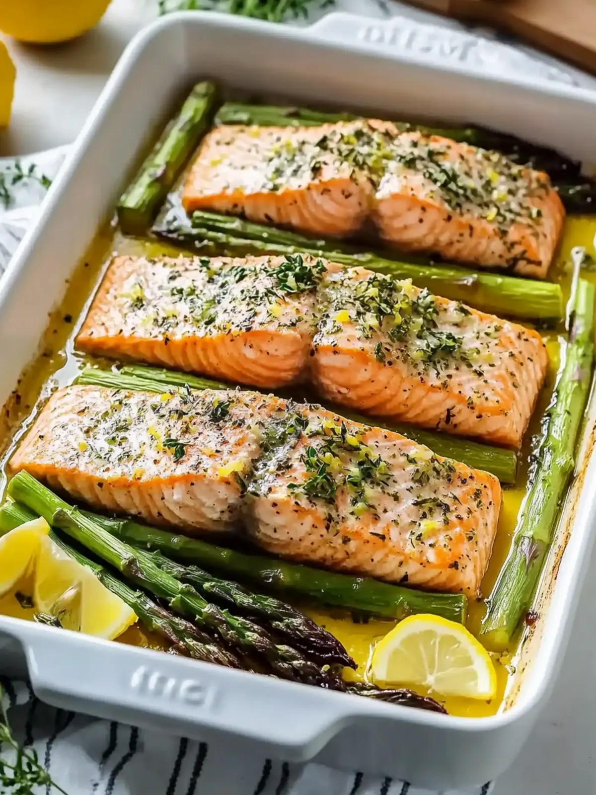 Baked Lemon Herb Salmon with Asparagus