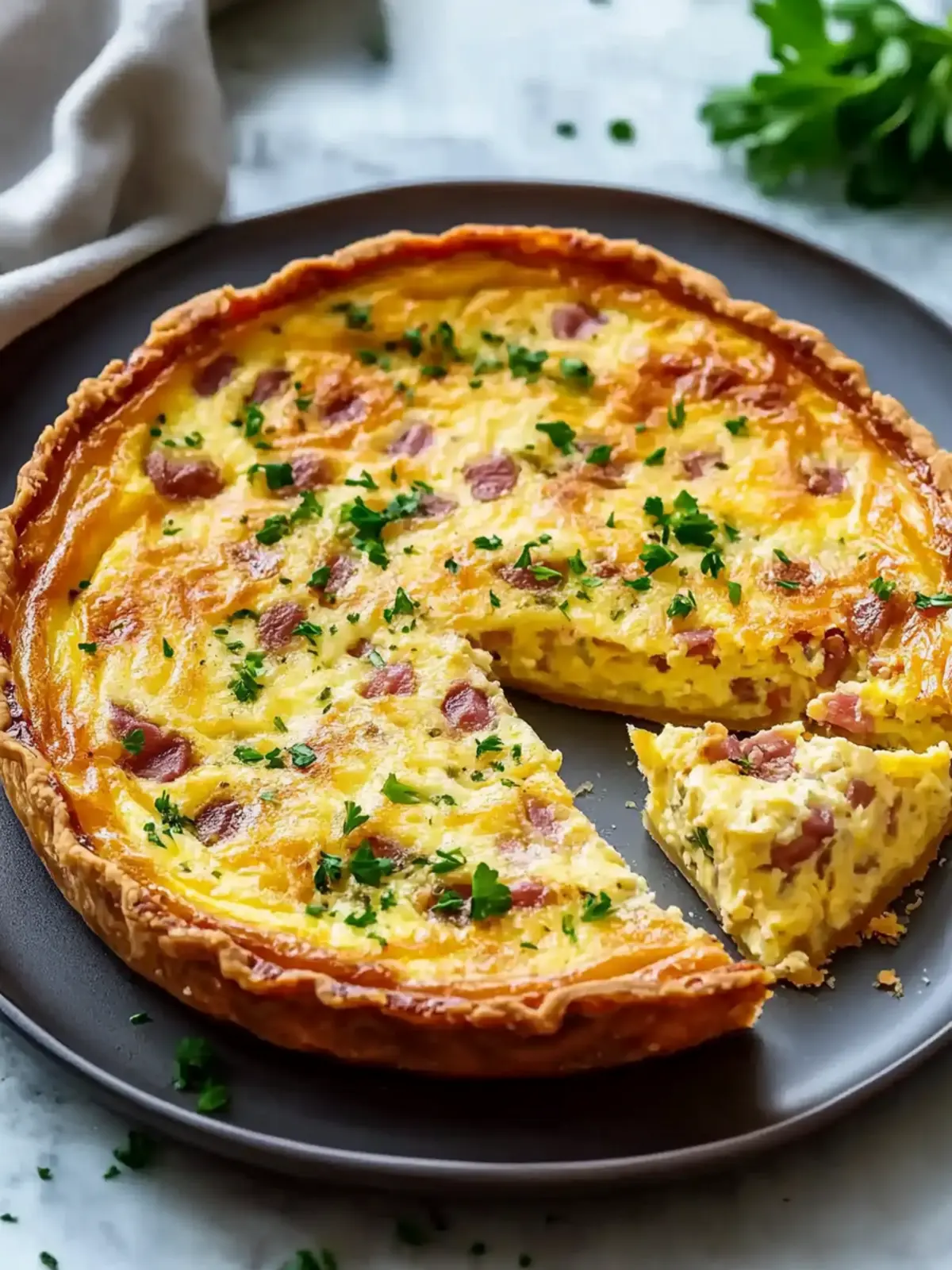 Cheesy Crustless Quiche Lorraine