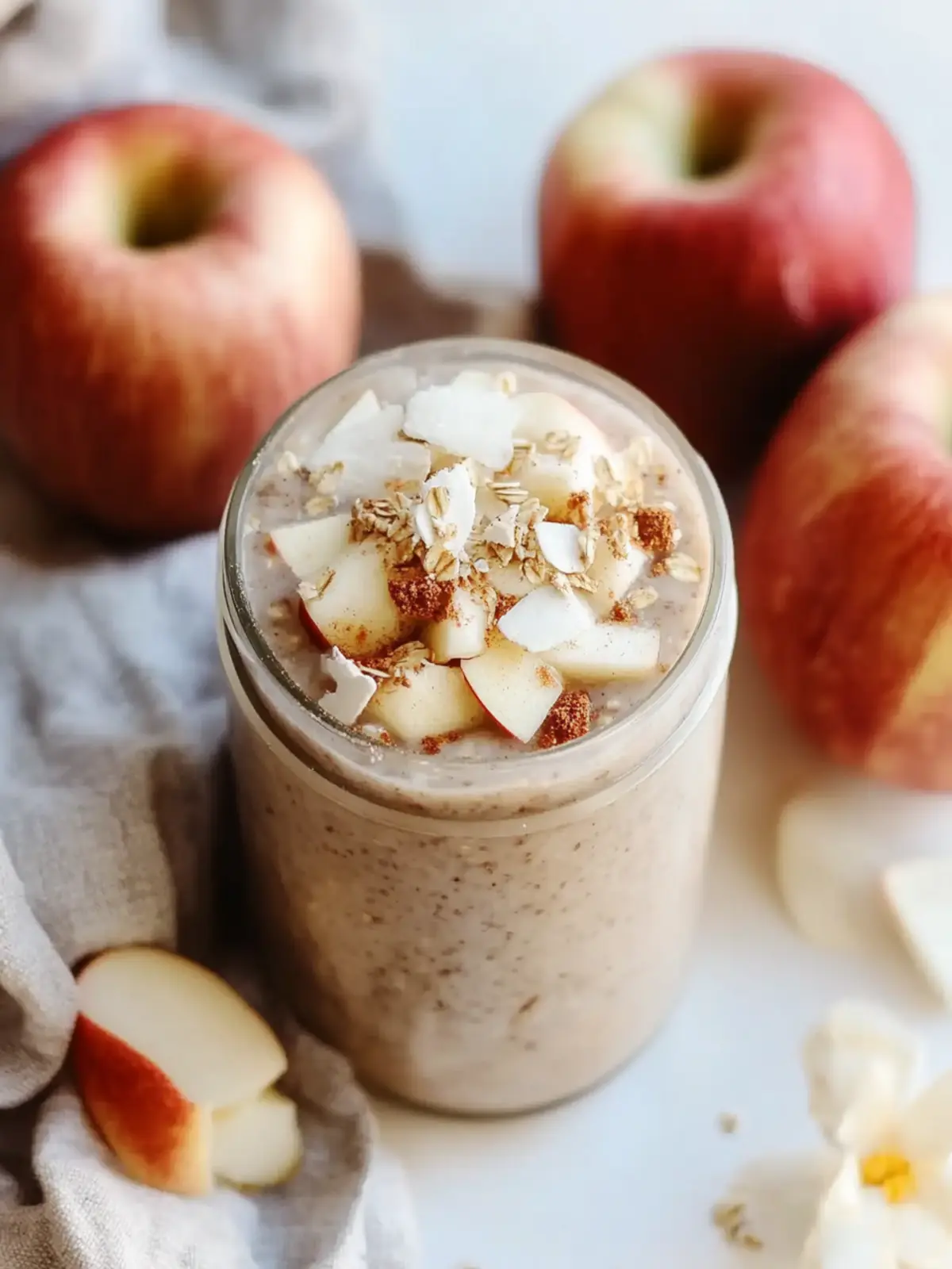 Gluten-Free High Protein Apple Pie Overnight Oats