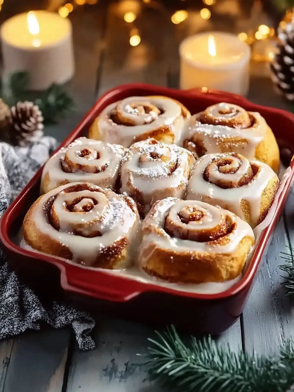 Festive Eggnog Cinnamon Rolls