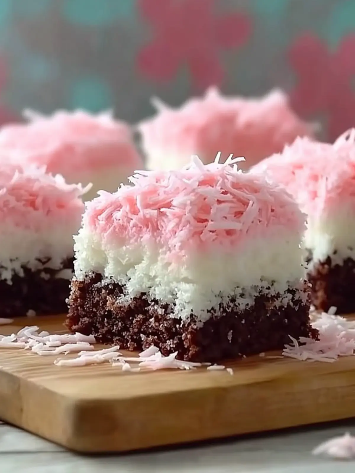 Pink Coconut Snowball Cake Bars