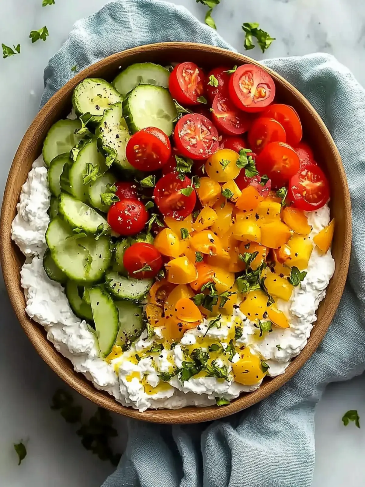 Veggie Savory Cottage Cheese Bowl