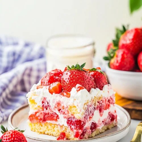 Strawberry Earthquake Cake