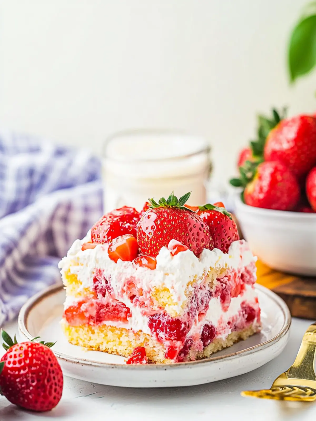 Strawberry Earthquake Cake