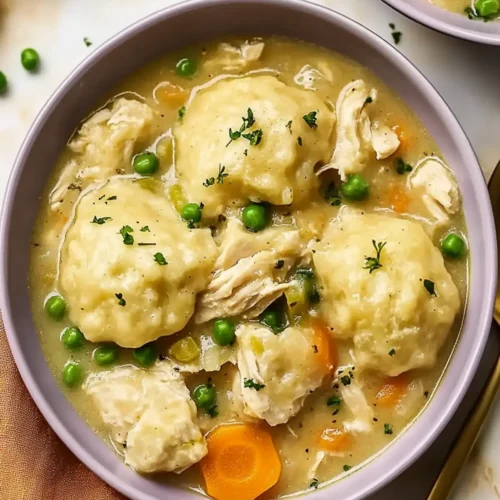 Warm Crockpot Chicken and Dumplings